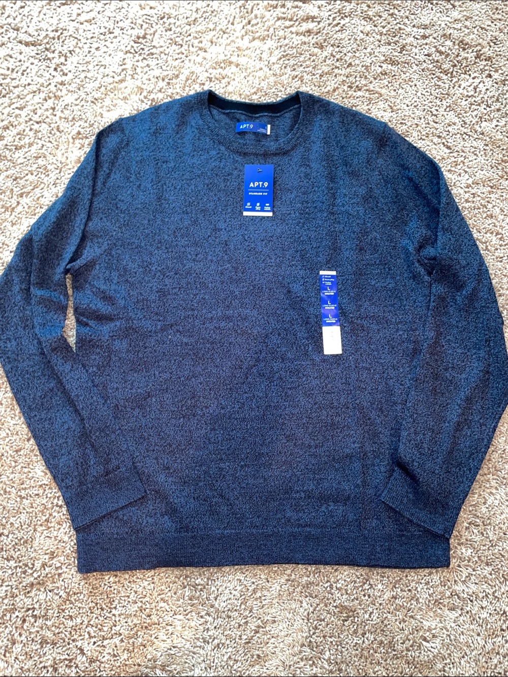 NWT Heather Navy Apt. 9 Crewneck Sweater size large